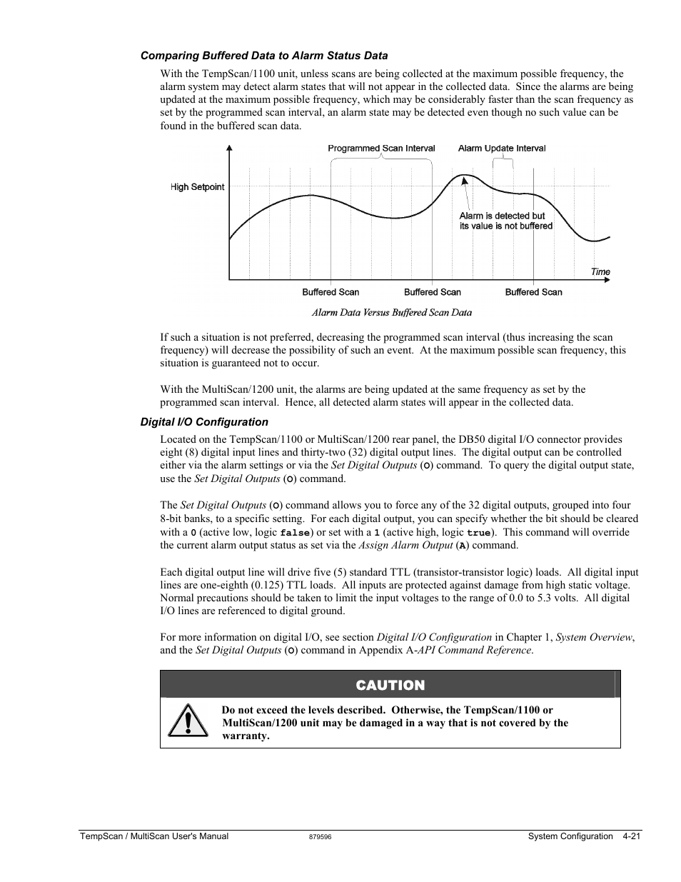 Caution | Measurement Computing TempScan/1100 User Manual | Page 79 / 306