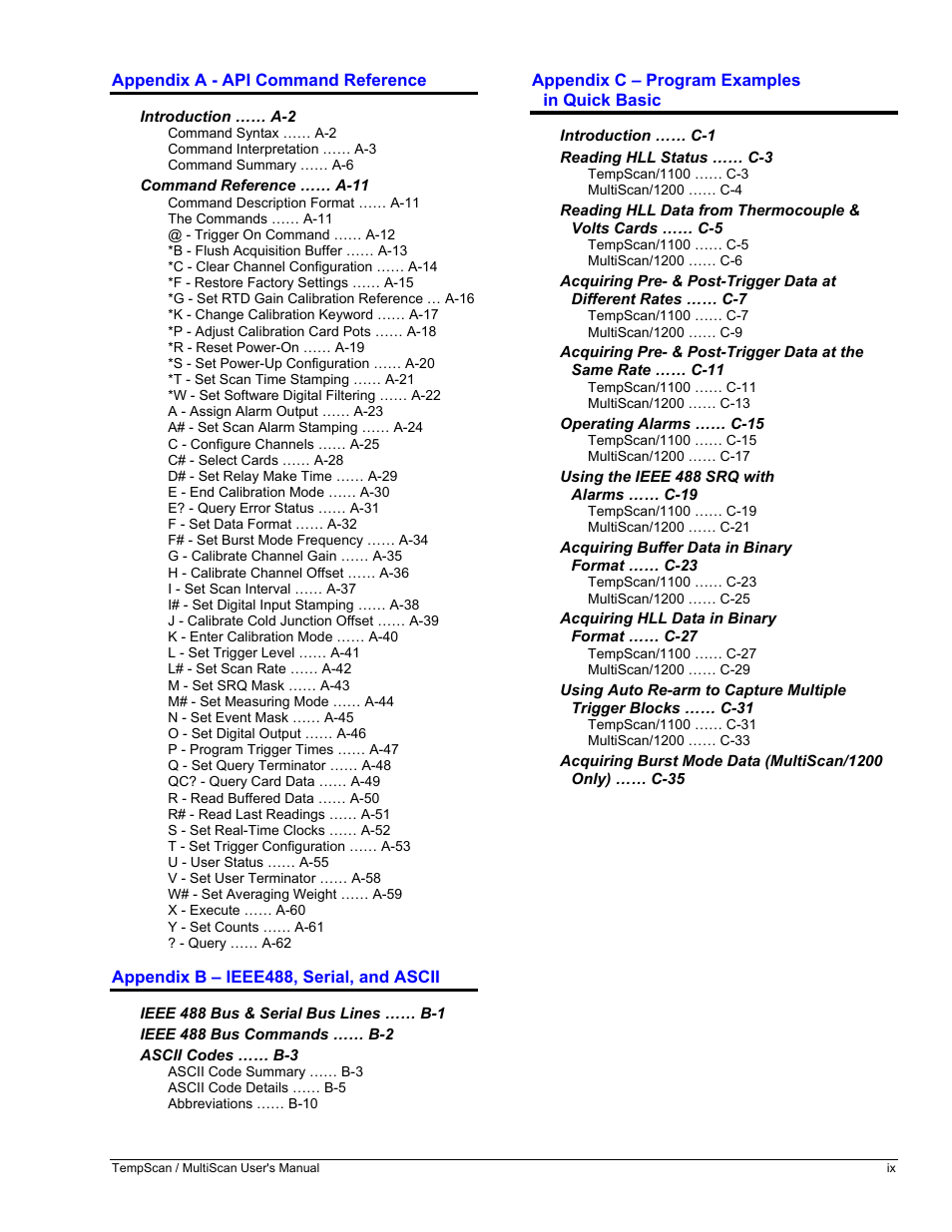 Measurement Computing TempScan/1100 User Manual | Page 9 / 306