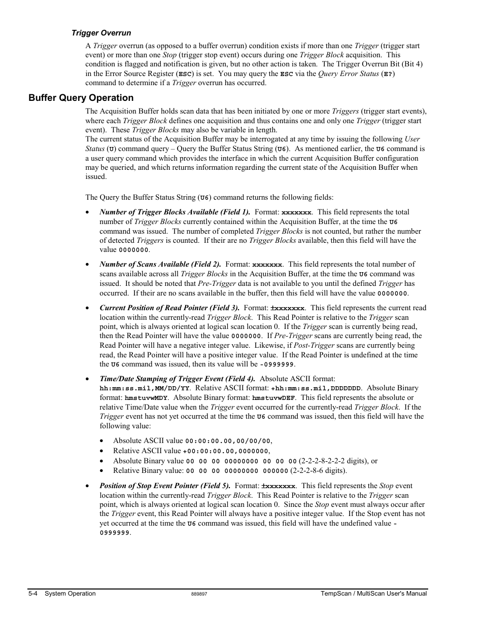 Buffer query operation | Measurement Computing TempScan/1100 User Manual | Page 94 / 306