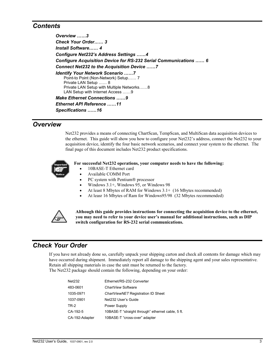 Measurement Computing Net232 User Manual | Page 3 / 16
