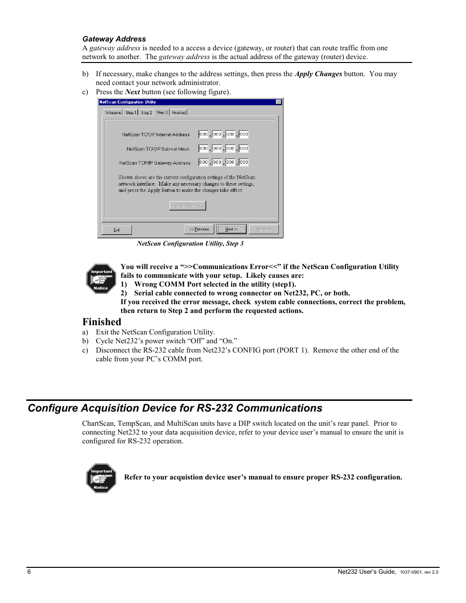 Finished | Measurement Computing Net232 User Manual | Page 6 / 16