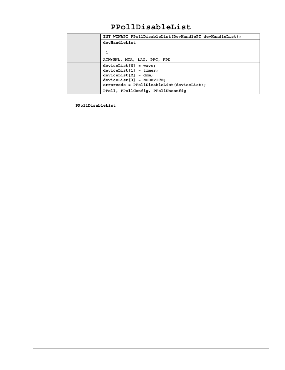 Ppolldisablelist | Measurement Computing Personal488 rev.3.0 User Manual | Page 111 / 150