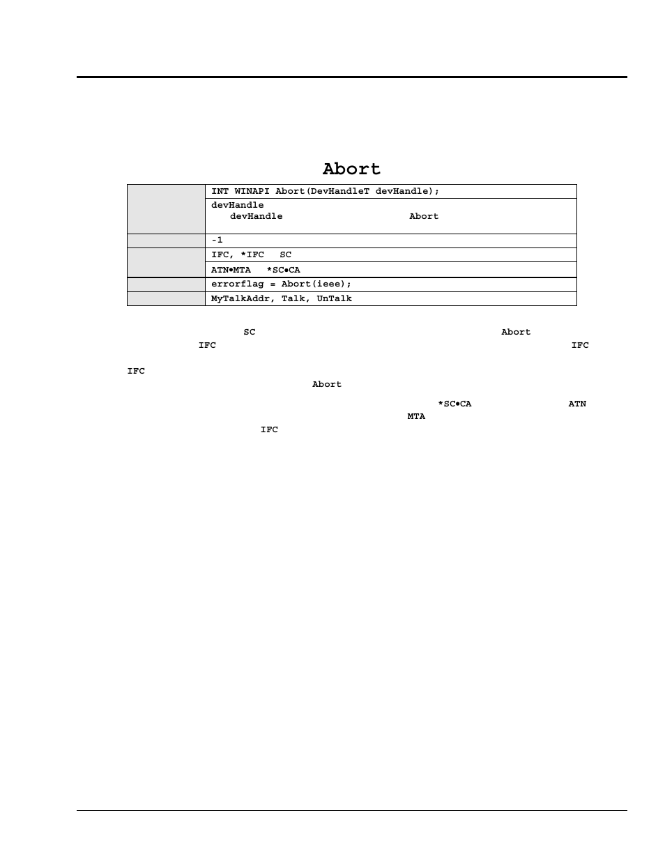 6 - api reference, Abort, 6 – api reference …… 6-1 | Api reference 6 | Measurement Computing Personal488 rev.3.0 User Manual | Page 69 / 150