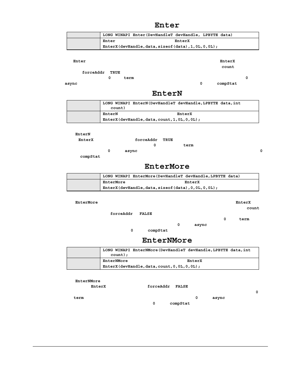 Enter, Entern, Entermore | Enternmore | Measurement Computing Personal488 rev.3.0 User Manual | Page 85 / 150