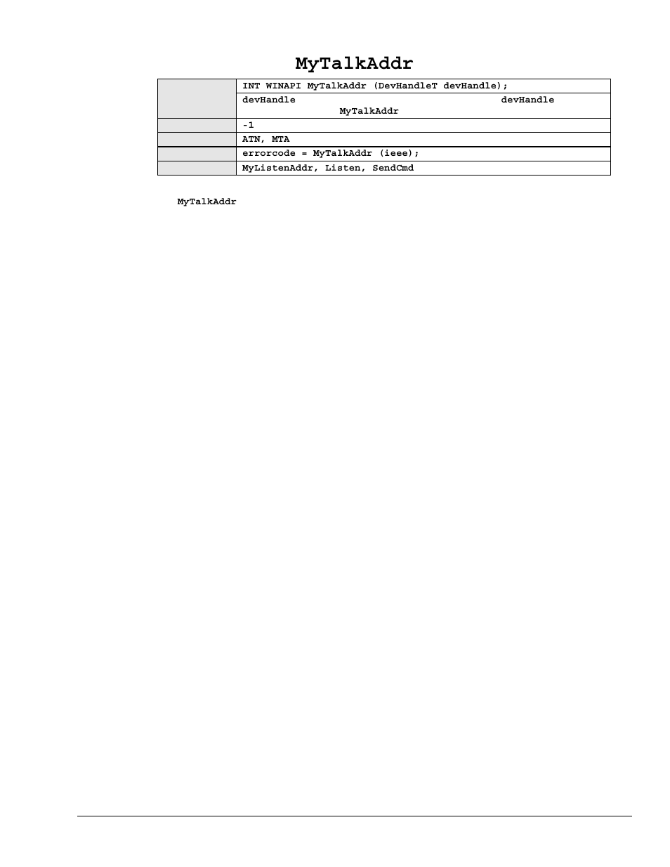 Mytalkaddr | Measurement Computing Personal488 rev.3.0 User Manual | Page 99 / 150