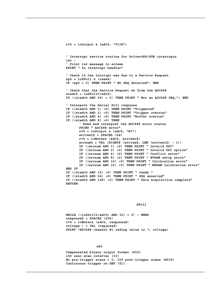 Interrupt handling, Basic data acquisition, Block data acquisition | Measurement Computing Personal488 rev.3.0 For DOS & Windows 3.Xi User Manual | Page 178 / 400