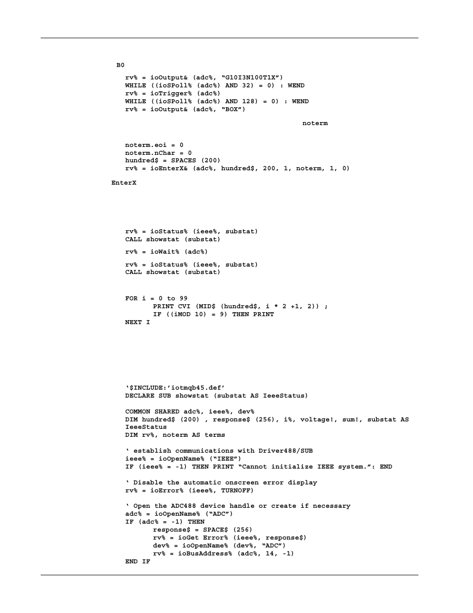 Sample program | Measurement Computing Personal488 rev.3.0 For DOS & Windows 3.Xi User Manual | Page 179 / 400
