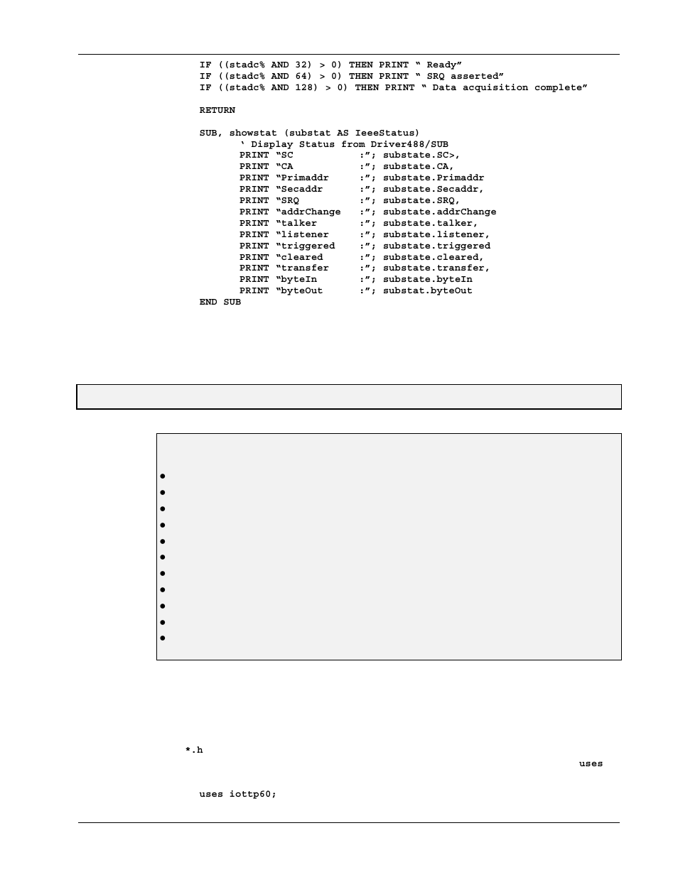 Pascal, 9g. pascal, Command summary | Accessing from a pascal program, Topics | Measurement Computing Personal488 rev.3.0 For DOS & Windows 3.Xi User Manual | Page 182 / 400
