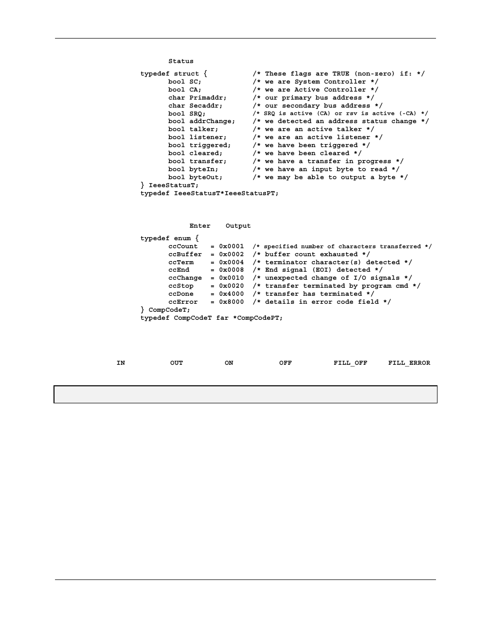 Command reference, 9l. command reference, Status structure | Miscellaneous constants, Completion code bit masks | Measurement Computing Personal488 rev.3.0 For DOS & Windows 3.Xi User Manual | Page 206 / 400