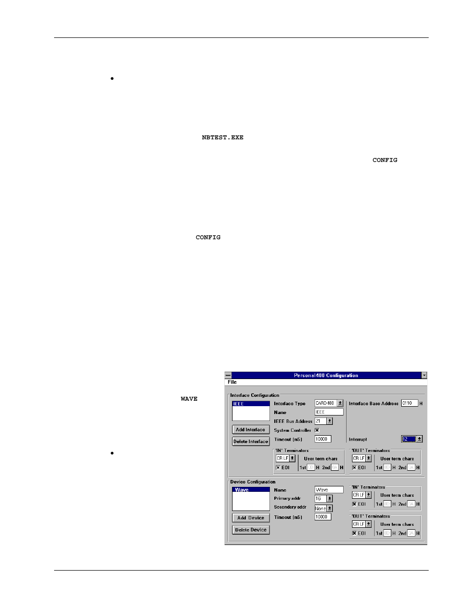 Configuration of ieee 488 external devices | Measurement Computing Personal488 rev.3.0 For DOS & Windows 3.Xi User Manual | Page 214 / 400