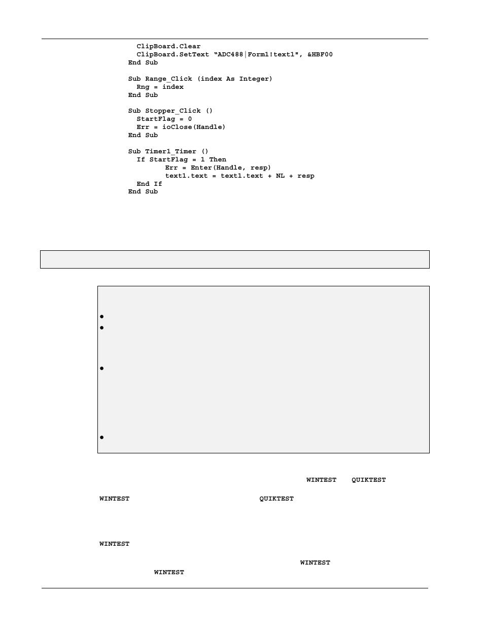 Utility programs, 10g. utility programs, Command summary | Introduction, Wintest, Topics | Measurement Computing Personal488 rev.3.0 For DOS & Windows 3.Xi User Manual | Page 267 / 400