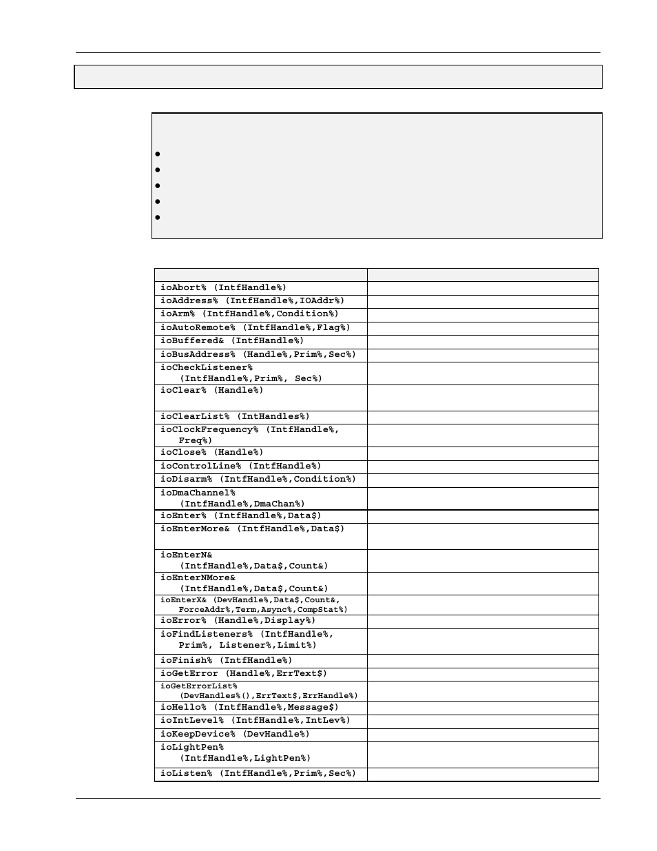 Driver488/sub, quickbasic, Function descriptions, Topics | Measurement Computing Personal488 rev.3.0 For DOS & Windows 3.Xi User Manual | Page 282 / 400