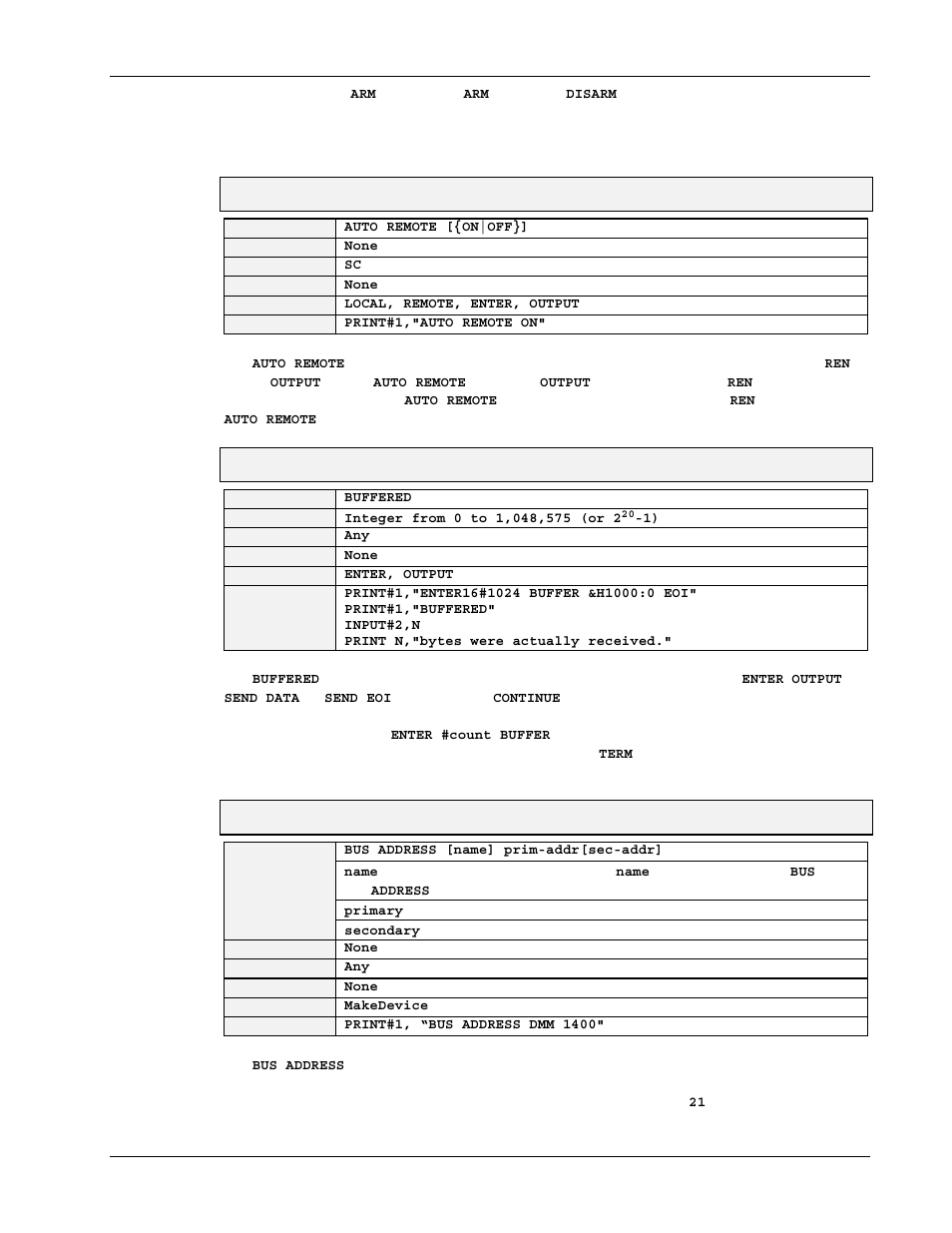 Auto remote, Buffered, Bus address | Measurement Computing Personal488 rev.3.0 For DOS & Windows 3.Xi User Manual | Page 300 / 400