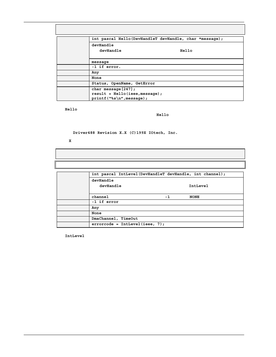 Hello, Intlevel | Measurement Computing Personal488 rev.3.0 For DOS & Windows 3.Xi User Manual | Page 343 / 400