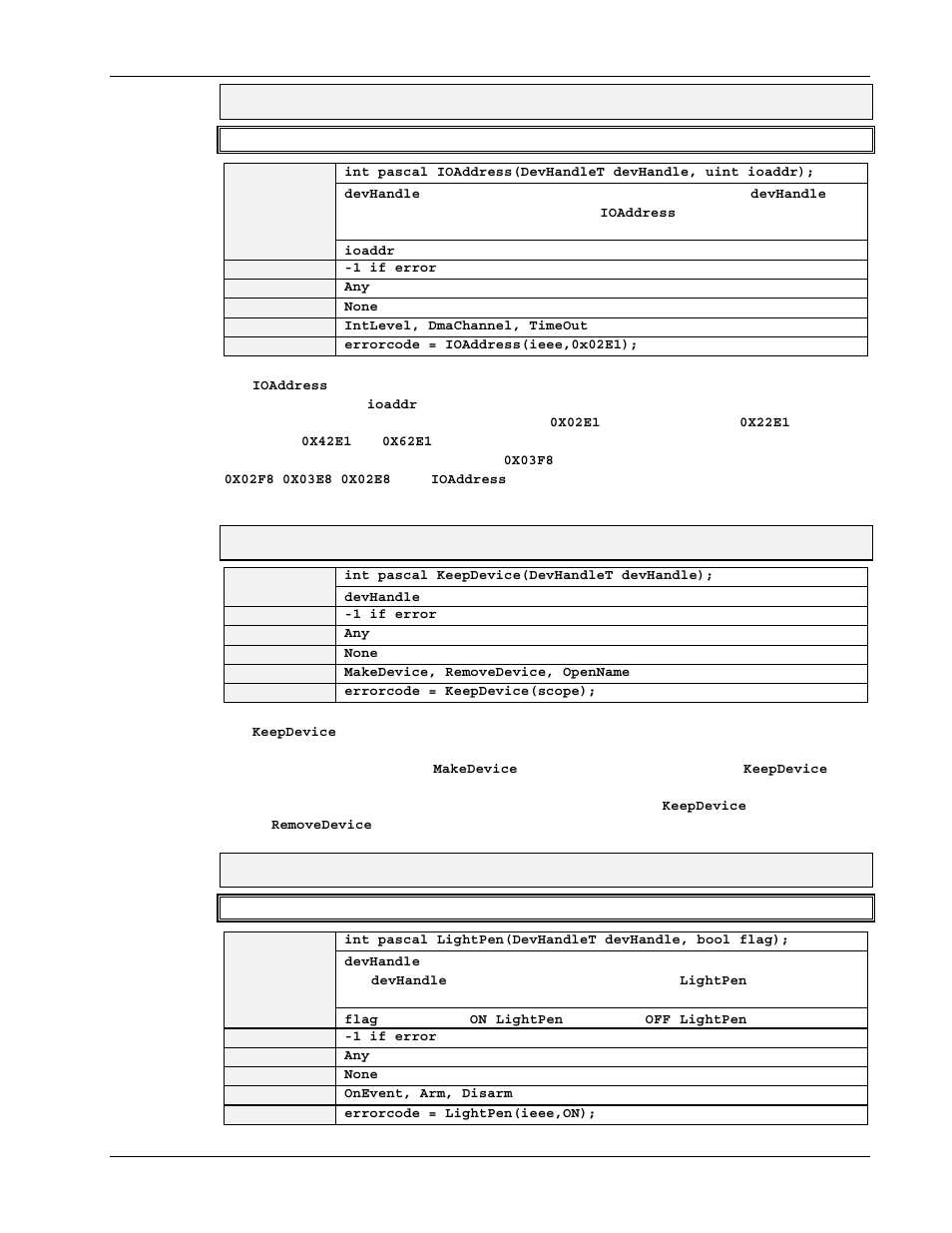 Ioaddress, Keepdevice, Lightpen | Measurement Computing Personal488 rev.3.0 For DOS & Windows 3.Xi User Manual | Page 344 / 400