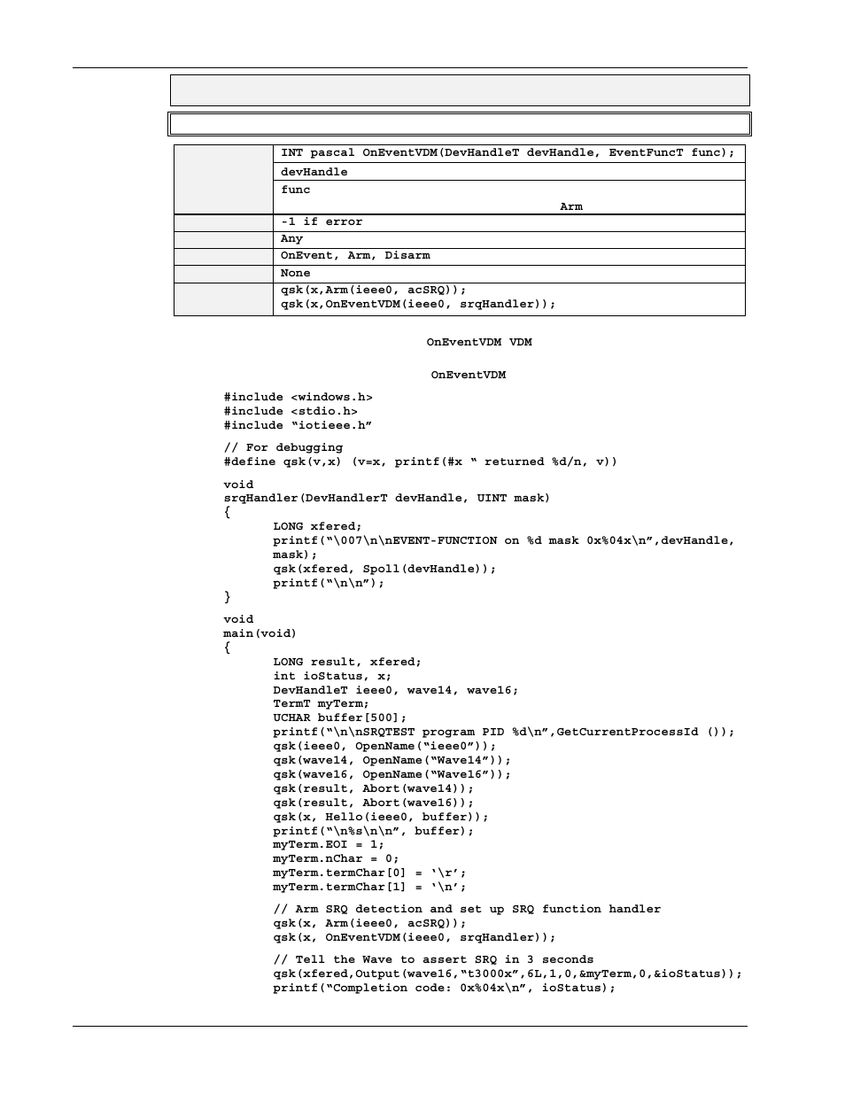 Oneventvdm | Measurement Computing Personal488 rev.3.0 For DOS & Windows 3.Xi User Manual | Page 349 / 400