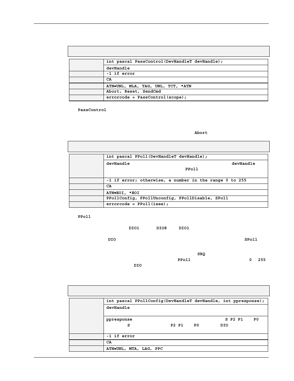 Passcontrol, Ppoll, Ppollconfig | Measurement Computing Personal488 rev.3.0 For DOS & Windows 3.Xi User Manual | Page 356 / 400