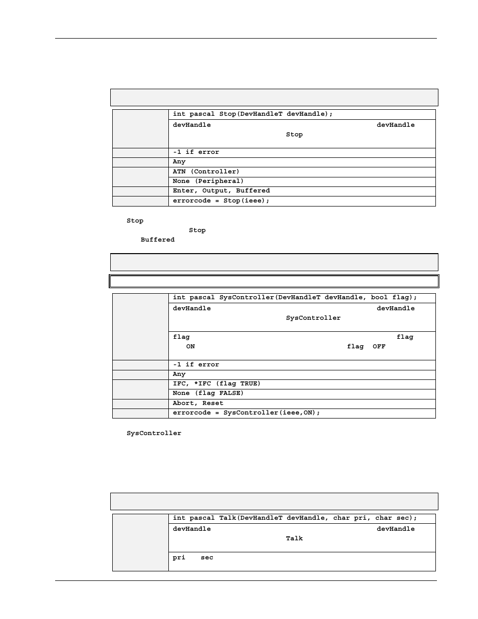 Stop, Syscontroller, Talk | Measurement Computing Personal488 rev.3.0 For DOS & Windows 3.Xi User Manual | Page 364 / 400