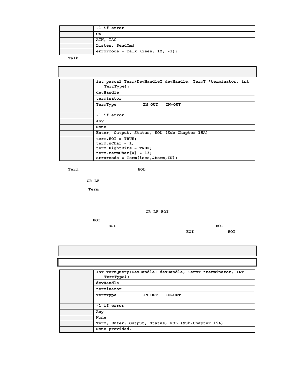 Term, Termquery | Measurement Computing Personal488 rev.3.0 For DOS & Windows 3.Xi User Manual | Page 365 / 400