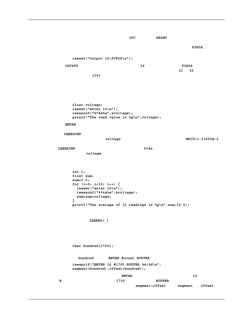 Configuration of the 195 dmm, Taking readings, Buffer transfers | Measurement Computing Personal488 rev.3.0 For DOS & Windows 3.Xi User Manual | Page 72 / 400