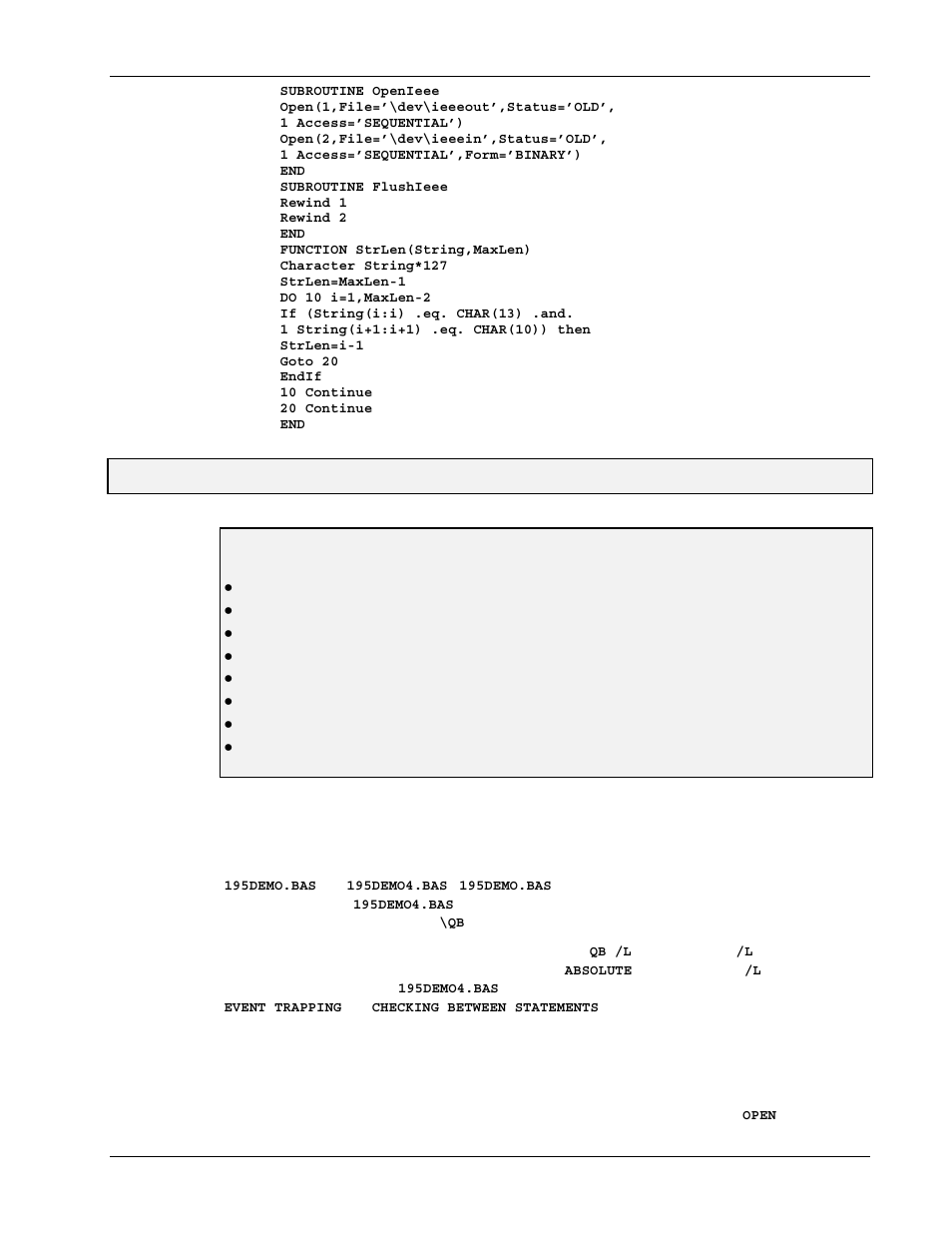 Quickbasic, 8g. quickbasic, Use of the character command language | Initialization of the system, Topics | Measurement Computing Personal488 rev.3.0 For DOS & Windows 3.Xi User Manual | Page 80 / 400
