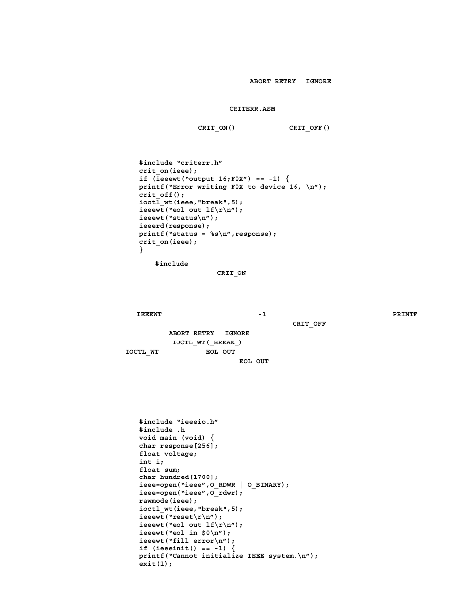 Criterr.asm (microsoft c & turbo c), Sample program | Measurement Computing Personal488 rev.3.0 For DOS & Windows 3.Xi User Manual | Page 96 / 400