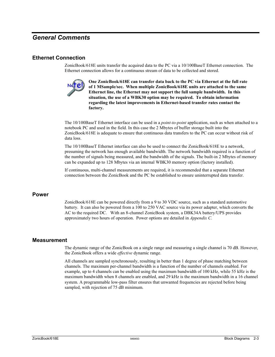 General comments | Measurement Computing ZonicBook 618E rev.3.4 User Manual | Page 15 / 122