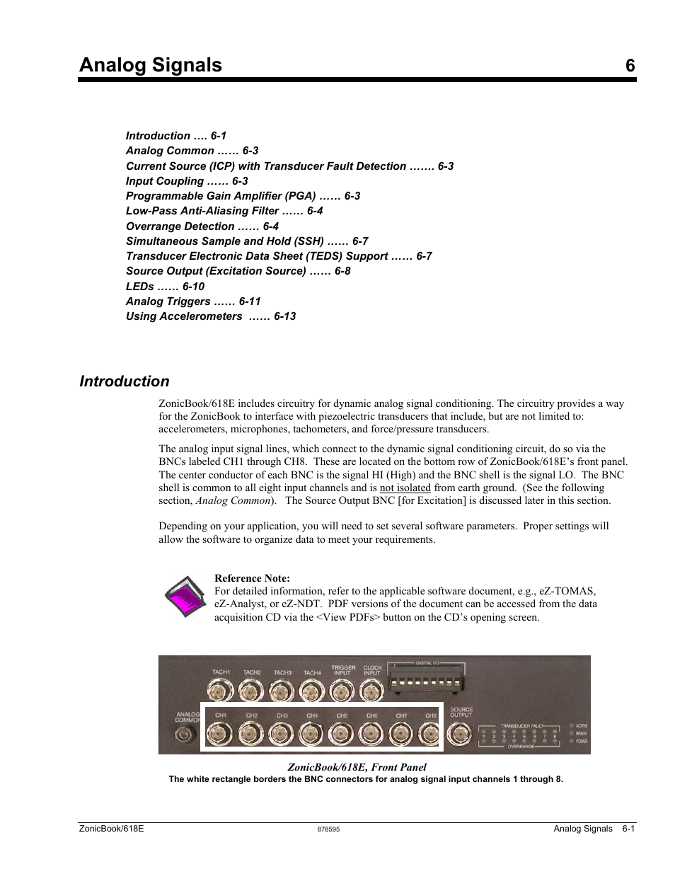 6 - analog signals, Introduction, Analog signals | Measurement Computing ZonicBook 618E rev.3.4 User Manual | Page 49 / 122