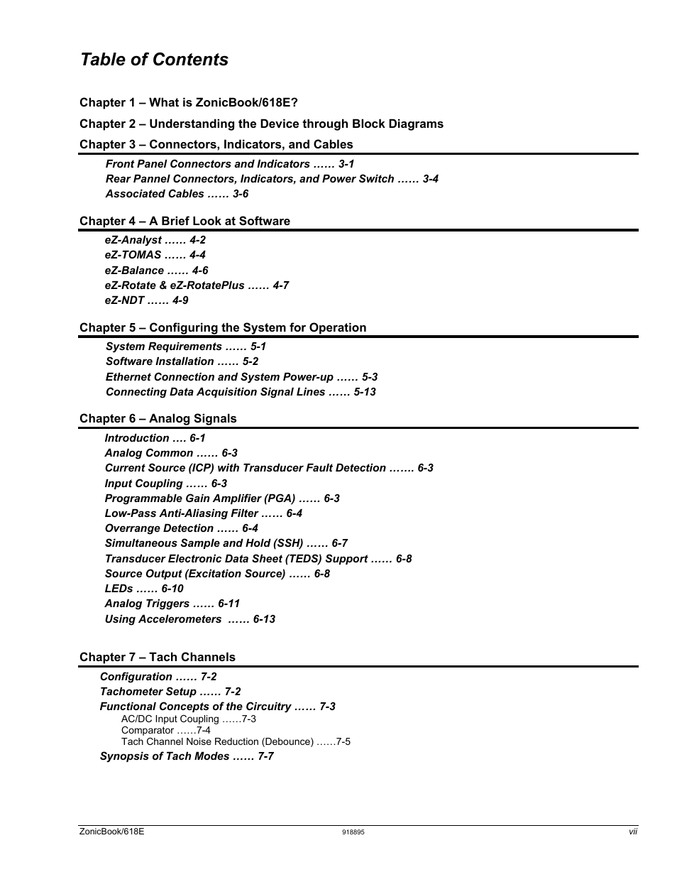 Measurement Computing ZonicBook 618E rev.3.4 User Manual | Page 7 / 122