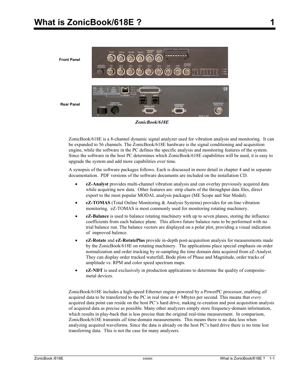 1 - what is zonicbook/618e, What is zonicbook/618e ? 1 | Measurement Computing ZonicBook 618E rev.3.4 User Manual | Page 9 / 122