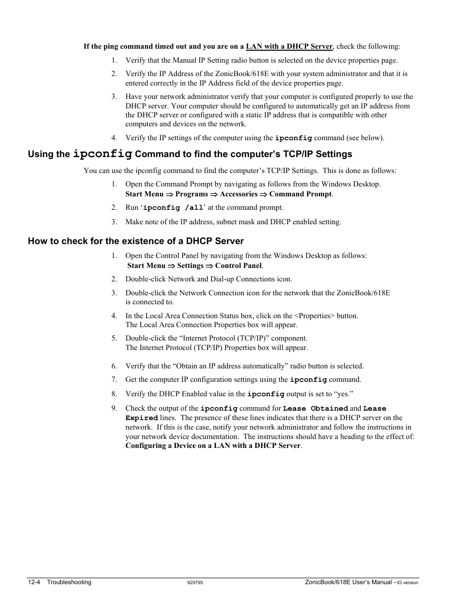 Ipconfig | Measurement Computing ZonicBook 618E rev.3.4 User Manual | Page 94 / 122