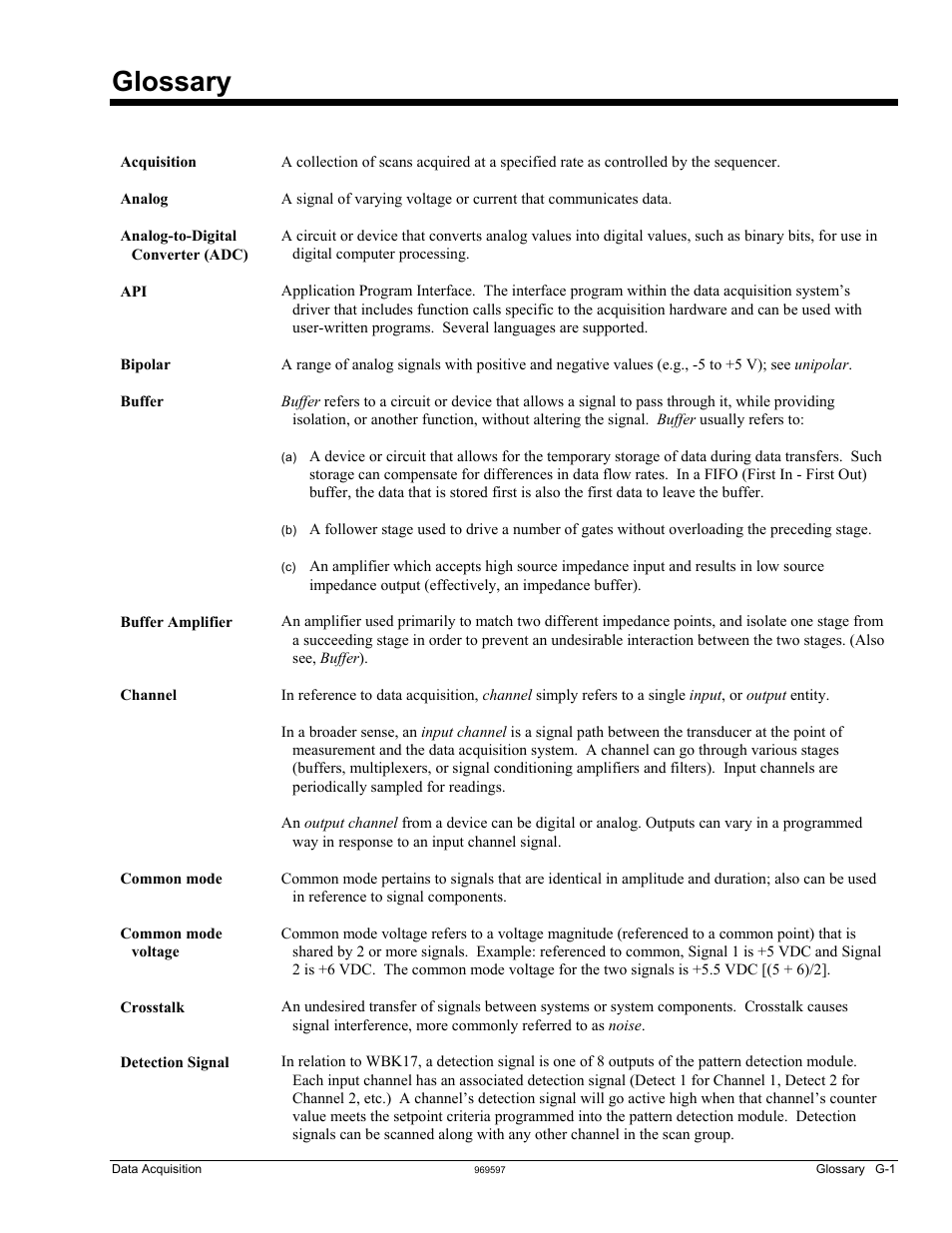 Glossary | Measurement Computing WaveBook rev.5.3 User Manual | Page 151 / 154