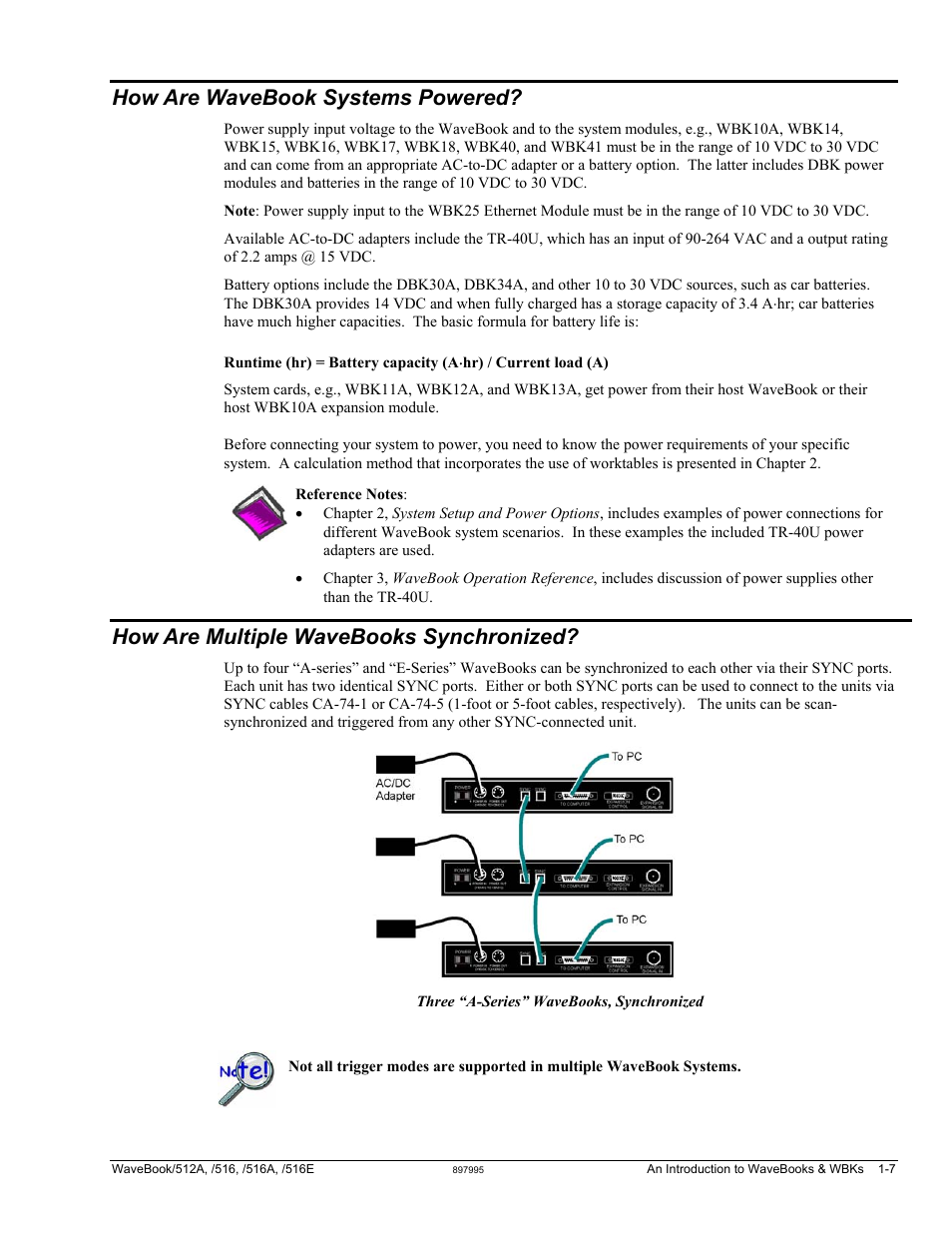 How are wavebook systems powered, How are multiple wavebooks synchronized | Measurement Computing WaveBook rev.5.3 User Manual | Page 19 / 154