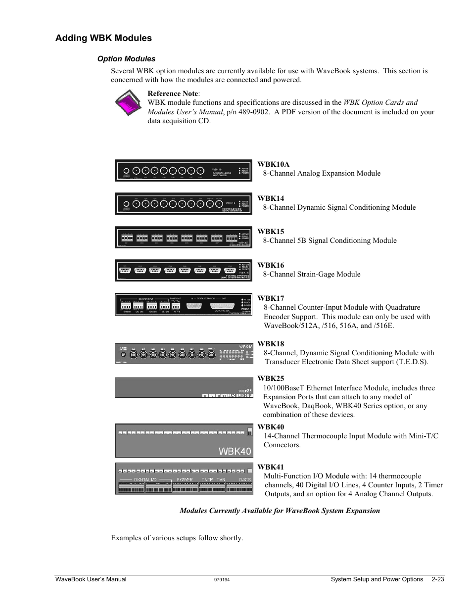 Adding wbk modules | Measurement Computing WaveBook rev.5.3 User Manual | Page 43 / 154