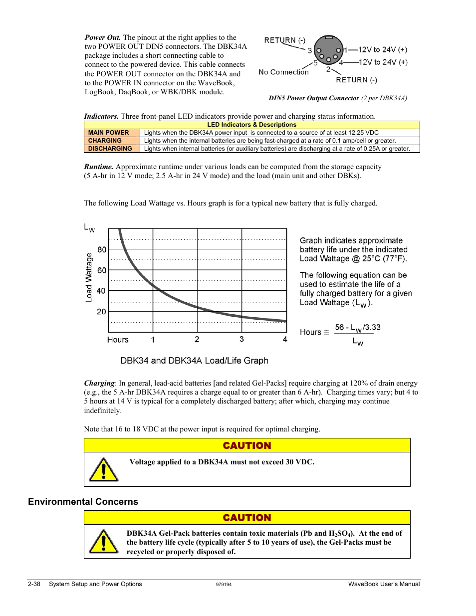 Environmental concerns, Caution, Environmental concerns caution | Measurement Computing WaveBook rev.5.3 User Manual | Page 58 / 154