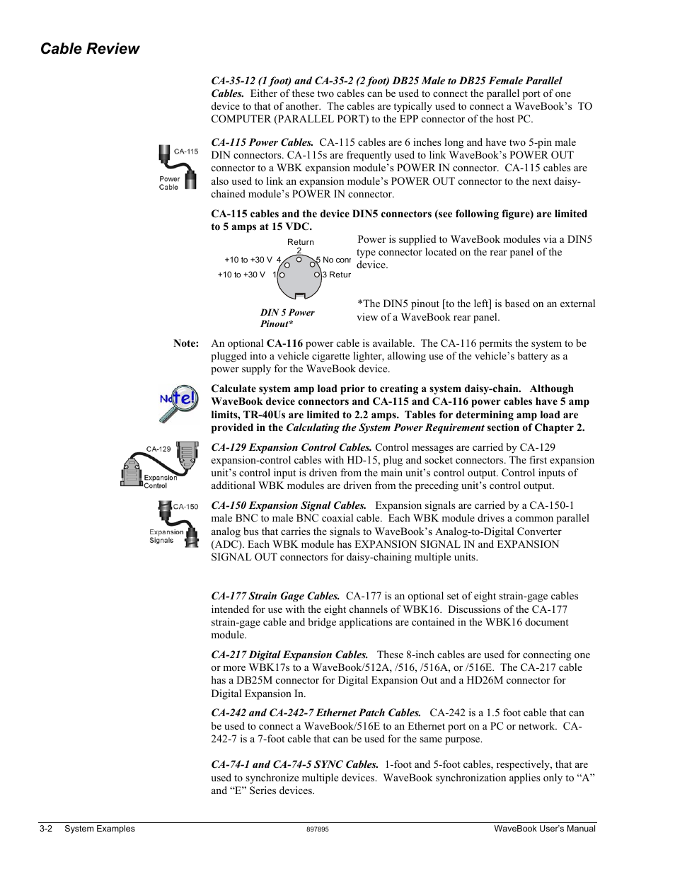 Cable review | Measurement Computing WaveBook rev.5.3 User Manual | Page 62 / 154