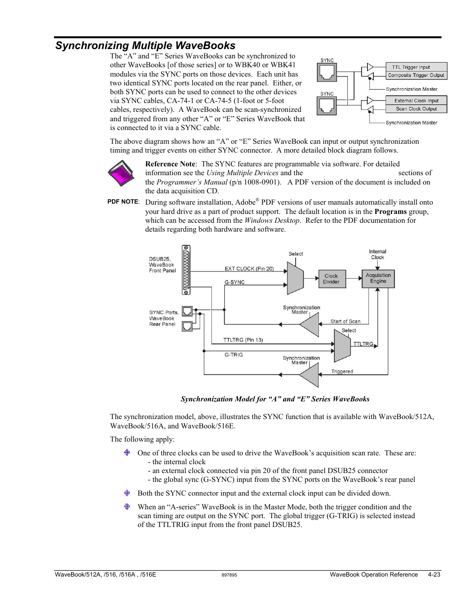 Synchronizing multiple wavebooks | Measurement Computing WaveBook rev.5.3 User Manual | Page 93 / 154