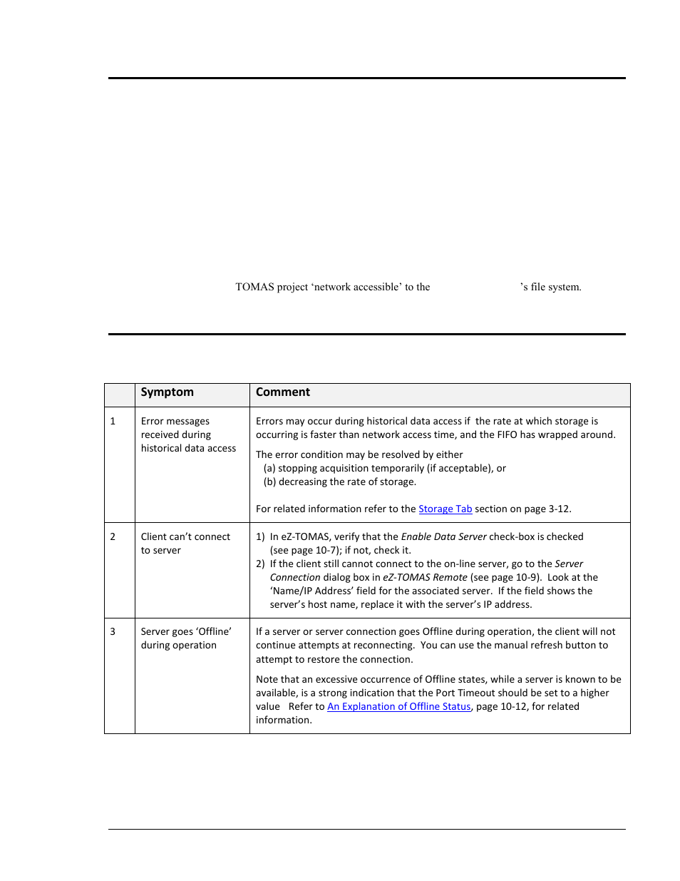 Working with previously recorded projects, Troubleshooting | Measurement Computing eZ-TOMAS version 7.1.x User Manual | Page 107 / 108