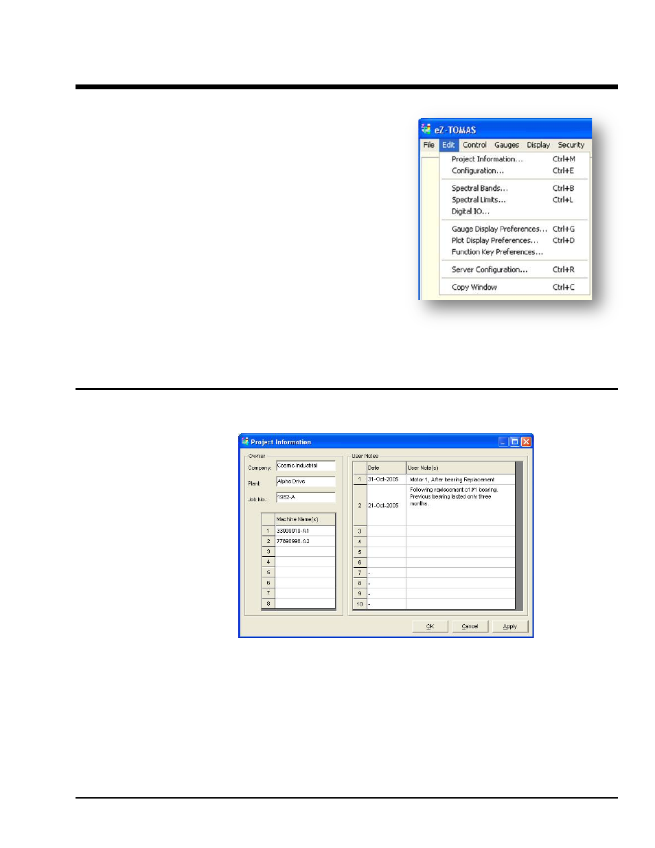 3 - edit menu, Edit menu, Project information… (ctrl+m) | Measurement Computing eZ-TOMAS version 7.1.x User Manual | Page 27 / 108