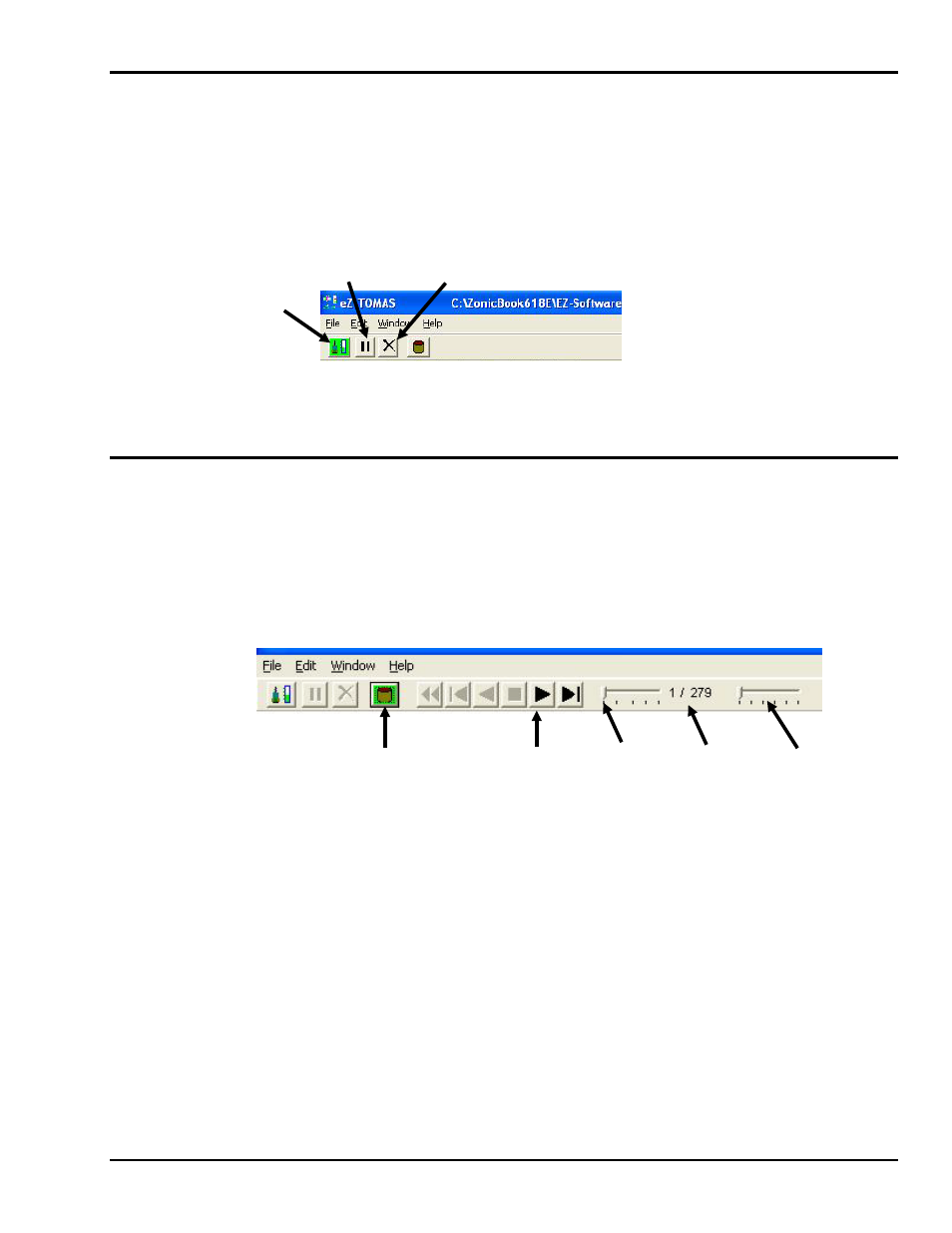 Real time” plot controls, History data” plot controls | Measurement Computing eZ-TOMAS version 7.1.x User Manual | Page 56 / 108