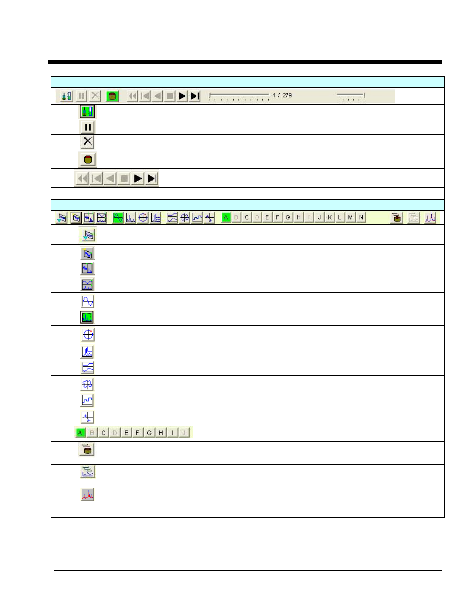6 - toolbar buttons, Toolbar buttons 6, Toolbar | Measurement Computing eZ-TOMAS version 7.1.x User Manual | Page 59 / 108