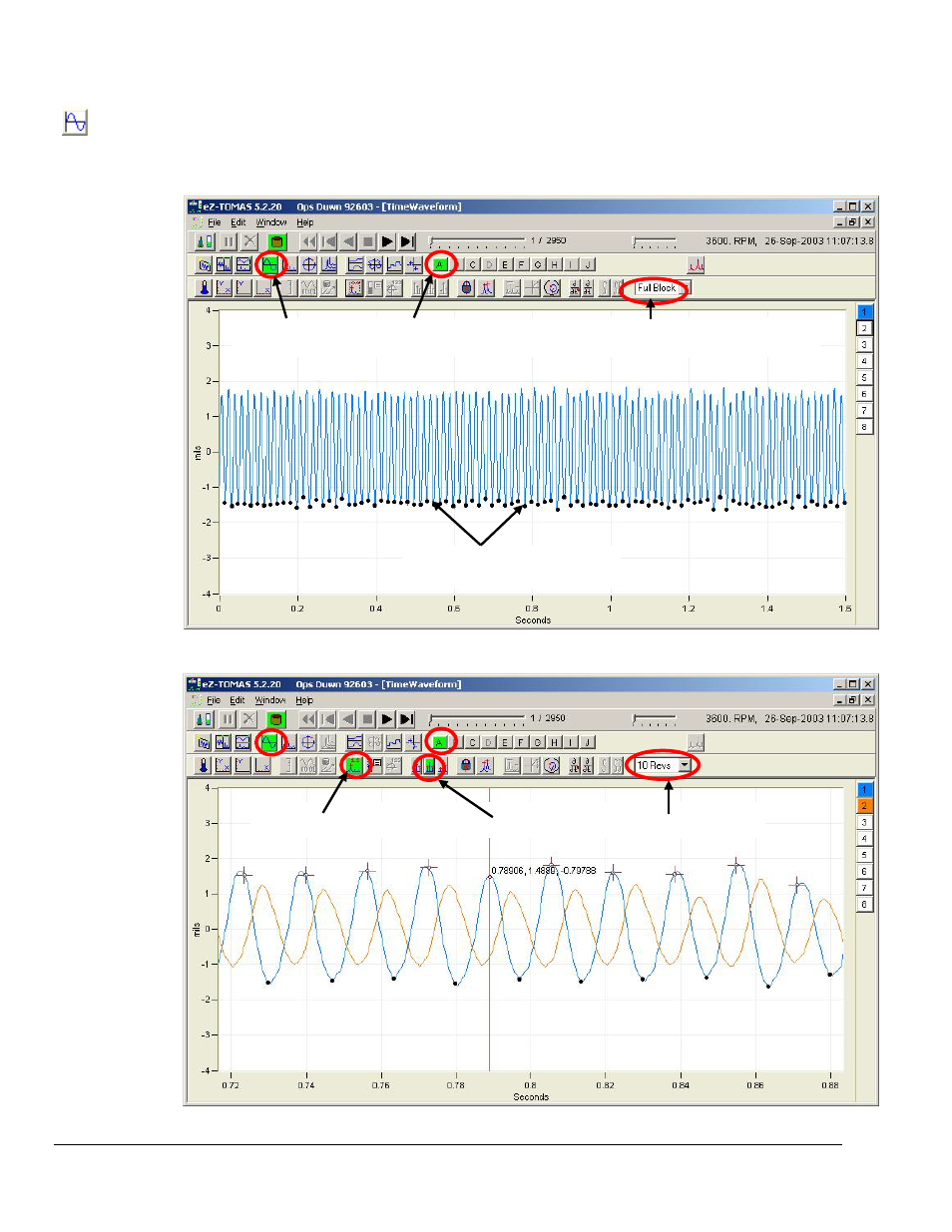 Time waveform displays | Measurement Computing eZ-TOMAS version 7.1.x User Manual | Page 63 / 108