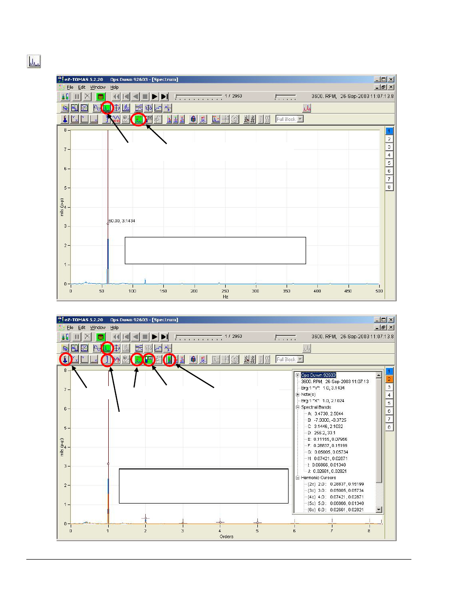 Spectrum displays | Measurement Computing eZ-TOMAS version 7.1.x User Manual | Page 67 / 108