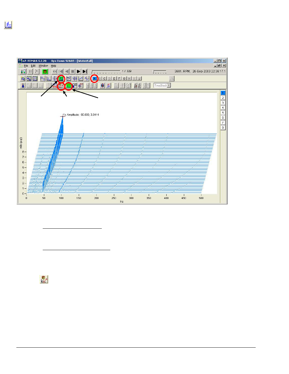 Waterfall displays | Measurement Computing eZ-TOMAS version 7.1.x User Manual | Page 73 / 108