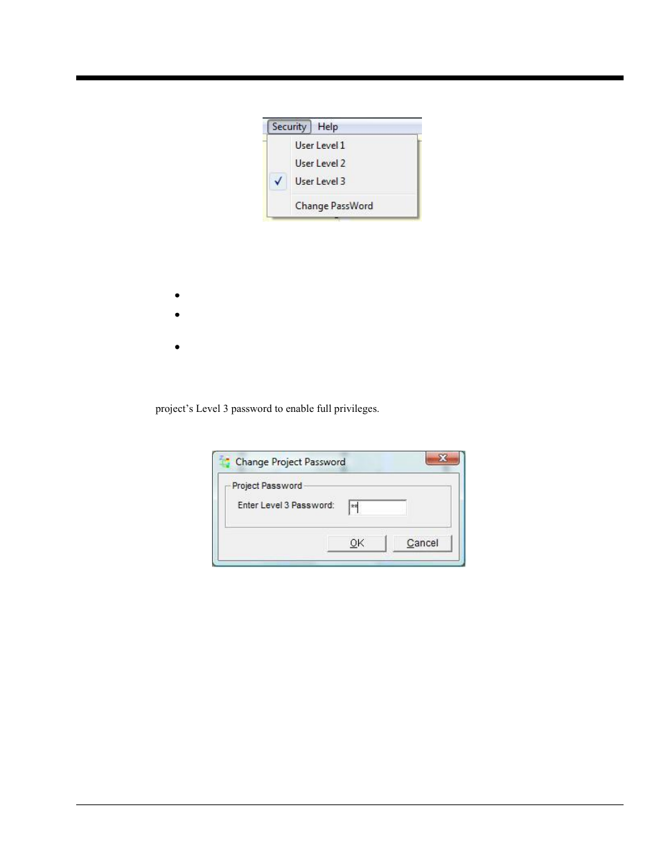 9 - security menu, Security menu | Measurement Computing eZ-TOMAS version 7.1.x User Manual | Page 93 / 108