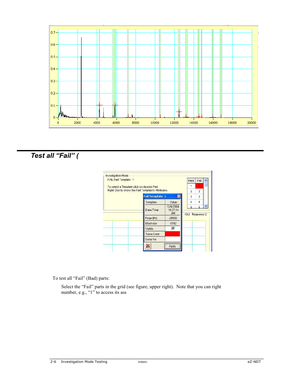 Test all bad parts ……2-6, Test all “fail” (bad) parts | Measurement Computing eZ-NDT version 6.0.9 User Manual | Page 12 / 48