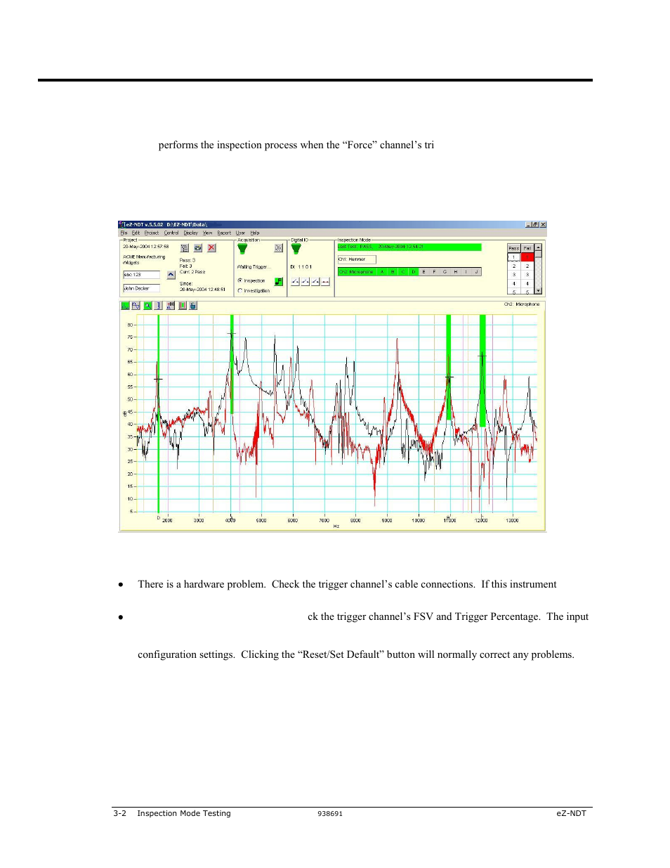 Test parts …… 3-2, Test parts | Measurement Computing eZ-NDT version 6.0.9 User Manual | Page 18 / 48