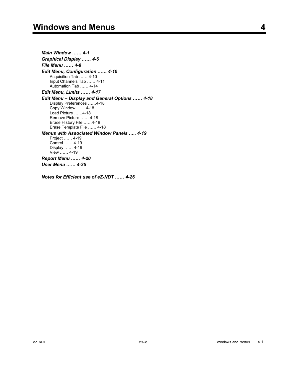 4 - windows and menus, Windows and menus 4 | Measurement Computing eZ-NDT version 6.0.9 User Manual | Page 21 / 48