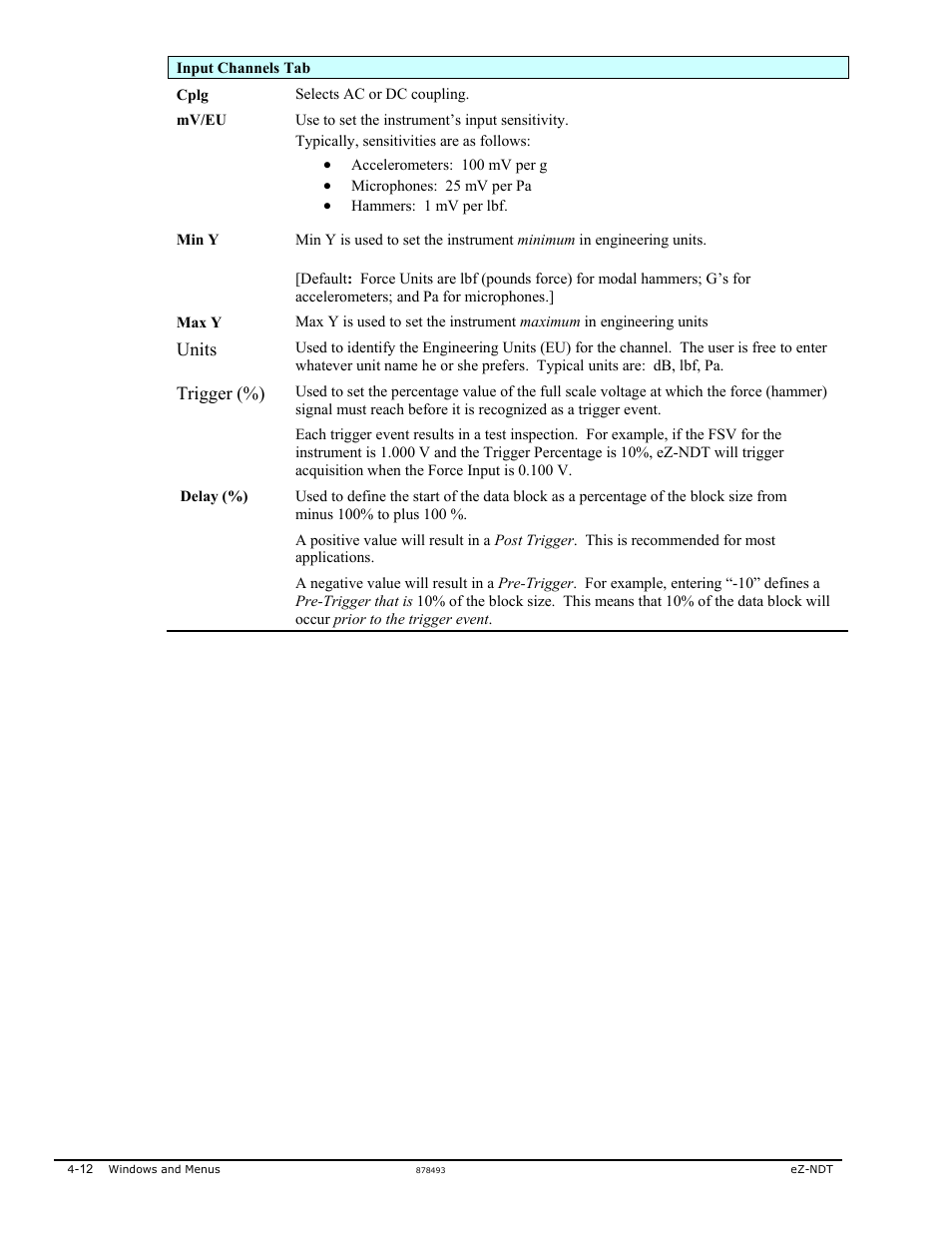Units, Trigger (%) | Measurement Computing eZ-NDT version 6.0.9 User Manual | Page 32 / 48