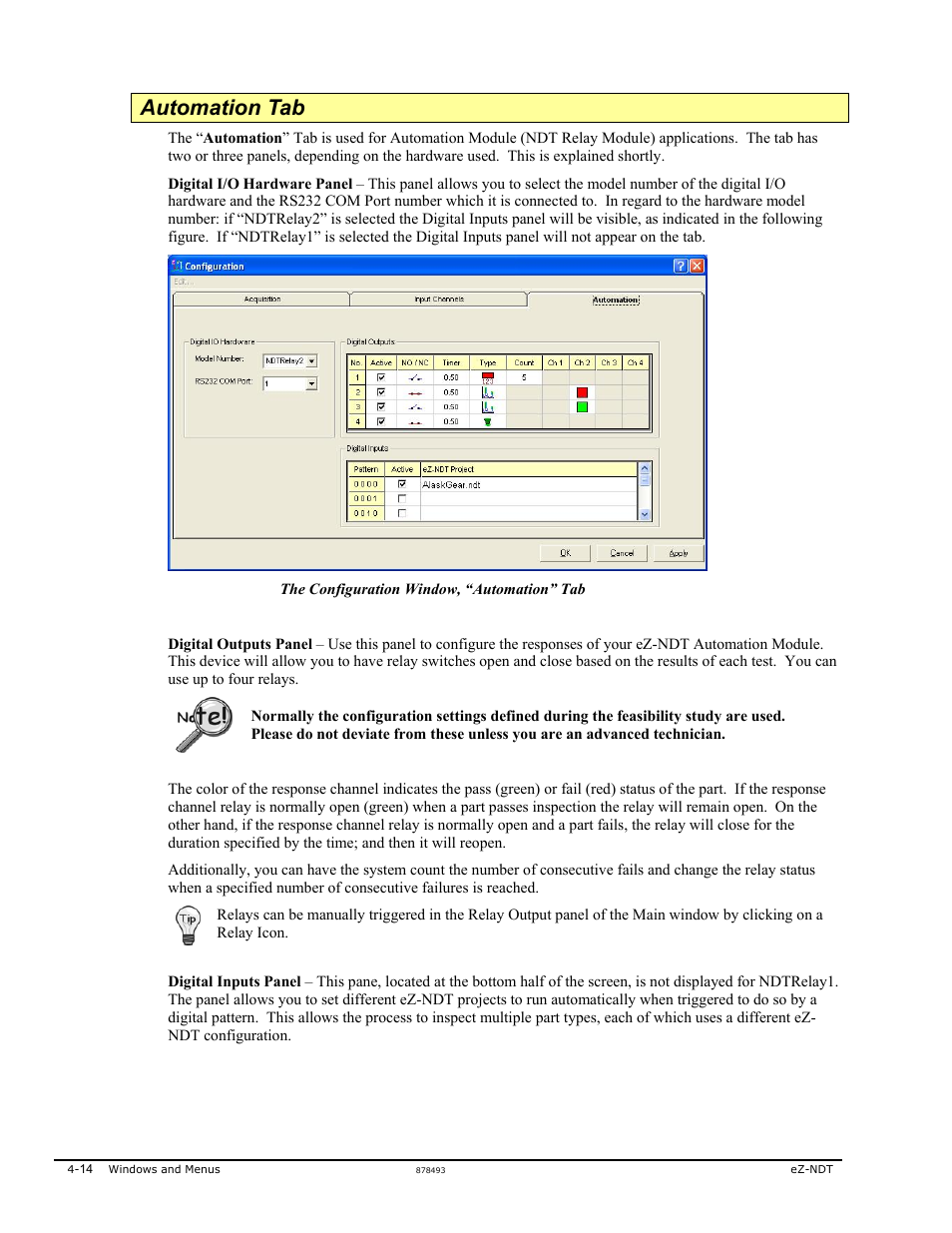 Automation tab | Measurement Computing eZ-NDT version 6.0.9 User Manual | Page 34 / 48